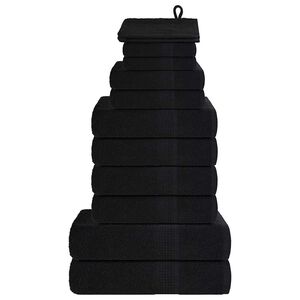 vidaXL 12-delat handduksset FROGN svart 360 gsm