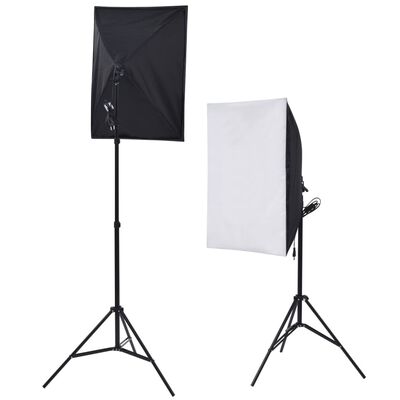 vidaXL Fotostudio med softboxar, paraply, bakgrund och reflexskärm