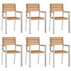 vidaXL Trädgårdsserveringsset 7 pcs Brun Massivt teakträ