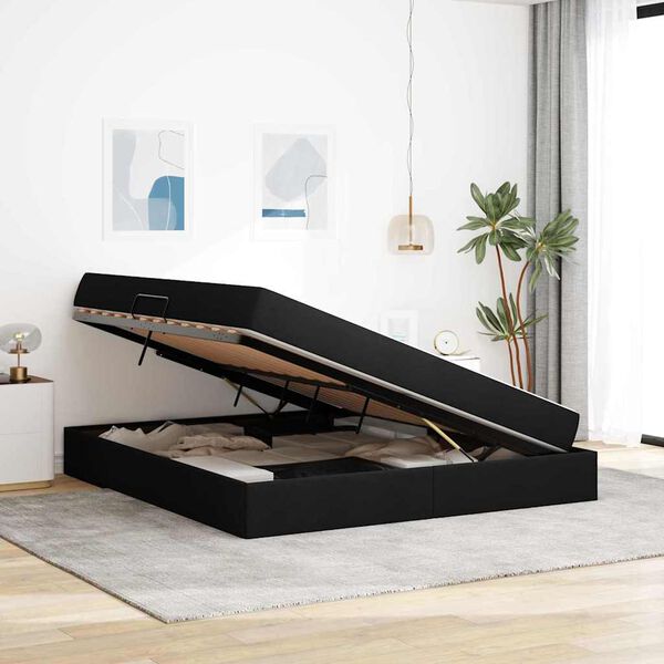 vidaXL F&ouml;rvaringss&auml;ng med madrass Svart 160 x 200 cm Polyester