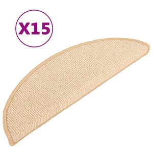 vidaXL Trappmattor 15 st 56x17x3 cm kr&auml;mf&auml;rgade halvrunda