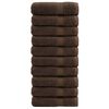 vidaXL Premium badhanddukar SOLUND 10 st brun 70x140cm 600gsm