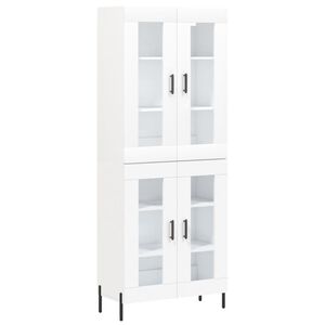 vidaXL H&ouml;gsk&aring;p vit 69,5x34x180 cm konstruerat tr&auml;