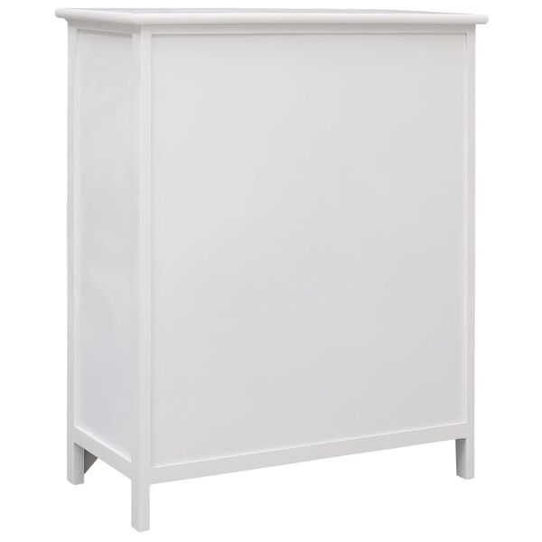 vidaXL Byrå med 6 lådor vit 60x30x75 cm paulownia