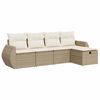 vidaXL Soffgrupp f&ouml;r tr&auml;dg&aring;rden med dynor 5 delar beige konstrotting
