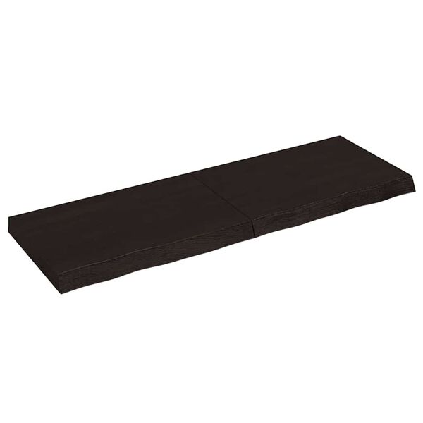 vidaXL V&auml;gghylla m&ouml;rkbrun 120x40x(2-6) cm behandlad massiv ek