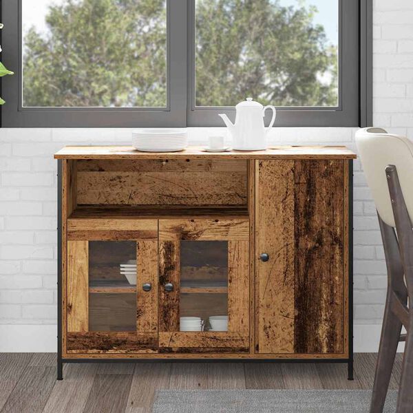 vidaXL Sideboard Gammalt trä 100 x 35 x 75 cm Konstruerat trä