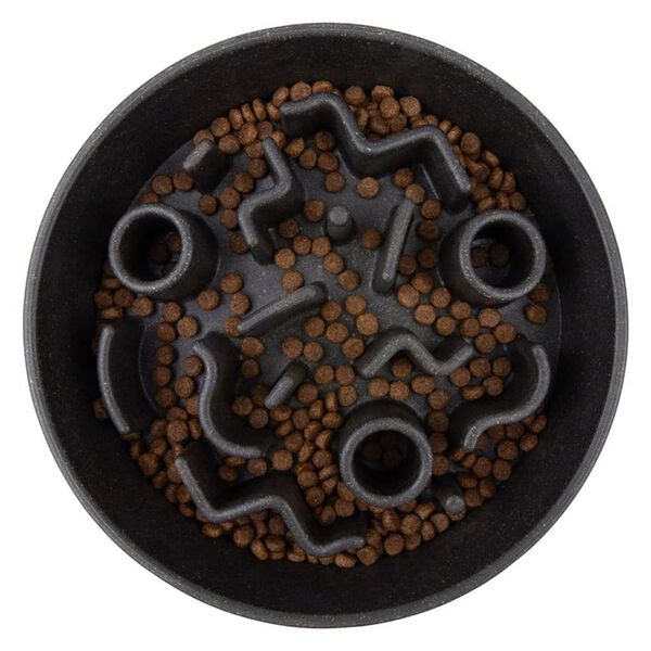 DISTRICT70 Slowfeeder f&ouml;r hundar bambu 21 cm m&ouml;rkgr&aring;