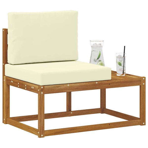 vidaXL Modulsoffa utomhus Naturf&auml;rg 91 x 63 x 73 cm Massivt Akaciatr&auml;