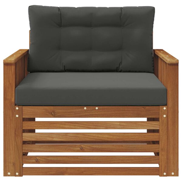 vidaXL Utomhussoffset Massivt akaciatr&auml; och polyester Naturf&auml;rg