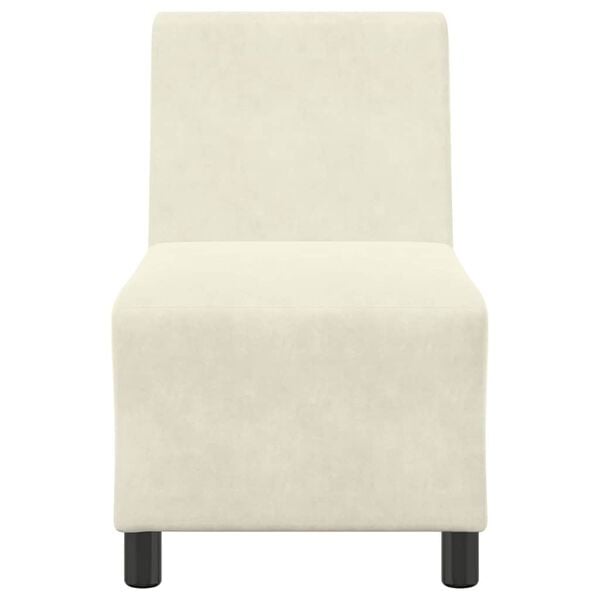 vidaXL Soffstol utan armst&ouml;d gr&auml;ddvit 55 cm sammet