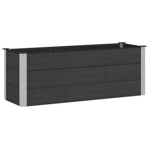 vidaXL Upph&ouml;jd odlingsl&aring;da Svart 150 x 50 x 54 cm alu.