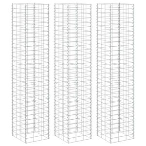 vidaXL Gabioner 3 st 30x30x200 cm j&auml;rn