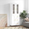 vidaXL H&ouml;gsk&aring;p vit 69,5x34x180 cm konstruerat tr&auml;