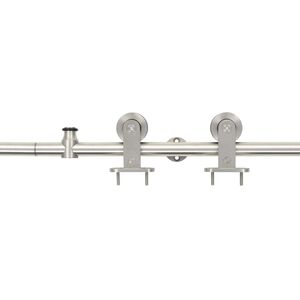 vidaXL Skjutd&ouml;rrsbeslag 183 cm rostfritt st&aring;l silver