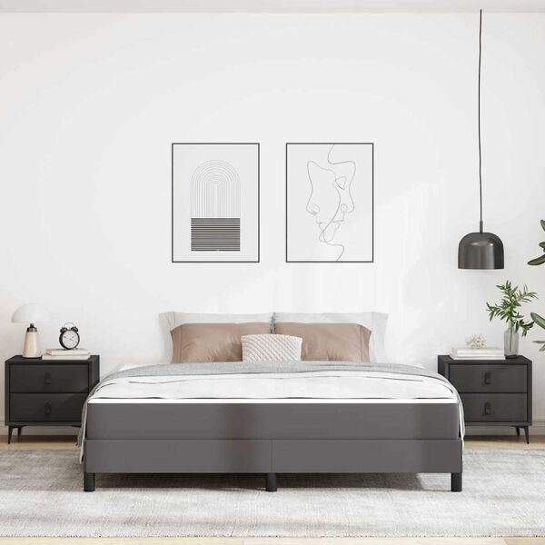 vidaXL Sängram med madrass Grå 180 x 200 cm tyg