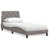 vidaXL Bed with Mattress Taupe 80x200 cm Fabric