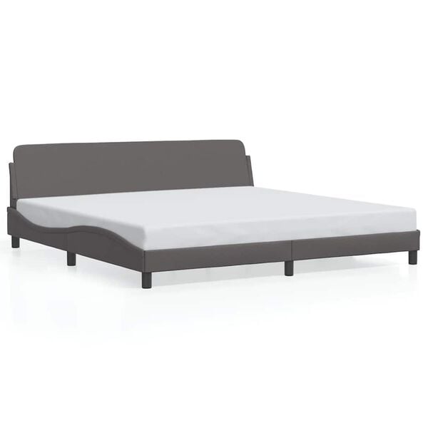 vidaXL Bed Frame "Dover" Grey 200x200 cm Faux Leather
