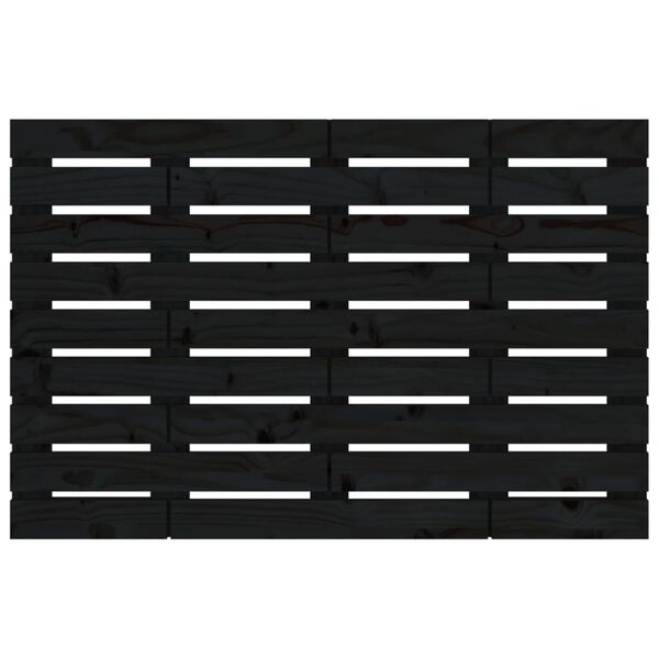 vidaXL Väggmonterad huvudgavel svart 81x3x63 cm massiv furu