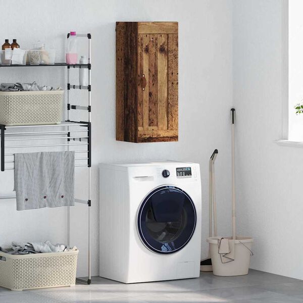 vidaXL V&auml;ggsk&aring;p Gammalt tr&auml; 34,5 x 34 x 90 cm Konstruerat tr&auml;