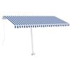 vidaXL Frist&aring;ende markis manuellt inf&auml;llbar 400x300 cm bl&aring;/vit