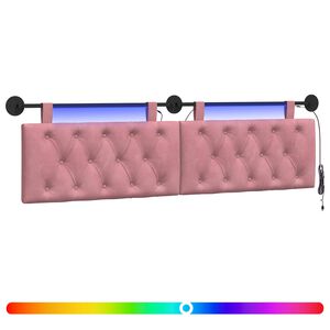 vidaXL H&auml;ngande s&auml;nggavel Med LED-lampa Rosa Sammet
