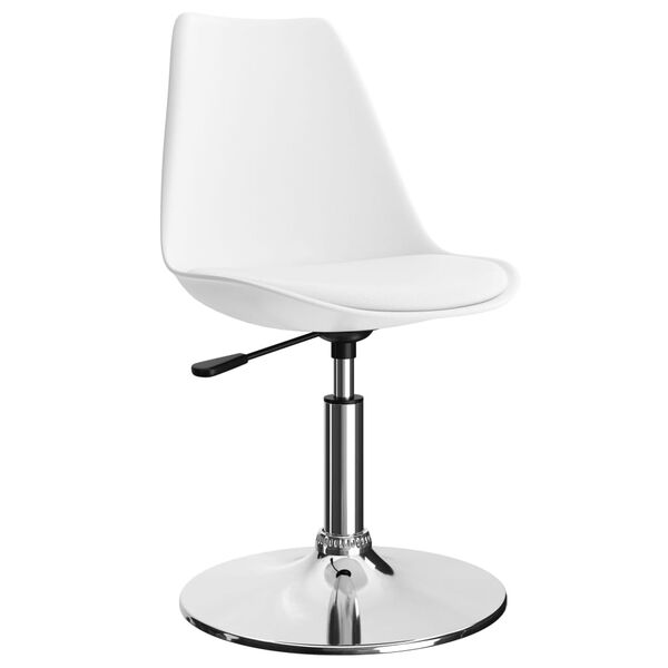 vidaXL Snurrbara matstolar 4 st vit konstläder