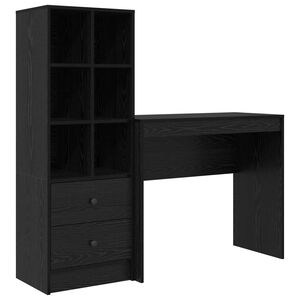 vidaXL Skrivbord Svart Ek 135,5 x 40 x 127 cm 2 st