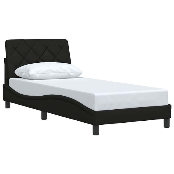 vidaXL Bed Frame without Mattress Black 90x200 cm Fabric