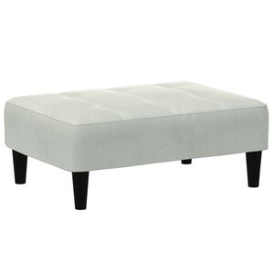 vidaXL Fotpall Ljusgr&aring; 77x55x31 cm sammet
