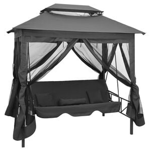 vidaXL Hammock med tak antracit 220x160x240 cm st&aring;l