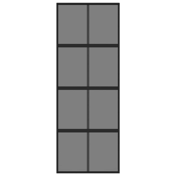 vidaXL Skjutd&ouml;rr svart 76x205 cm h&auml;rdat glas och aluminium