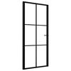 vidaXL Innerd&ouml;rr ESG-glas och aluminium 93x201,5 cm svart