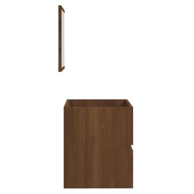 vidaXL Badrumsskåp med spegel brun ek konstruerat trä