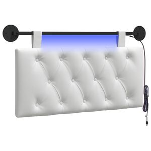 vidaXL H&auml;ngande s&auml;nggavel Med LED-lampa Vit Tyg