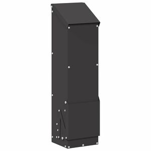 vidaXL H&ouml;nsfodertr&aring;g Svart 13 x 12 x 51 cm Kallvalsat St&aring;l