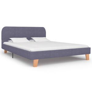 vidaXL S&auml;ngram utan madrass ljusgr&aring; tyg 140x200 cm