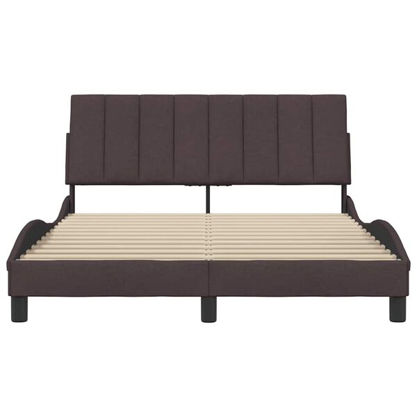 vidaXL Bed Frame without Mattress "Hanko" Dark Brown 120x200 cm Fabric