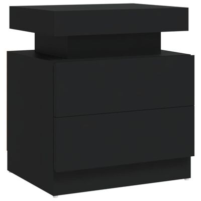 vidaXL Sängbord svart 45x35x52 cm spånskiva