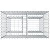 vidaXL Gabion upph&ouml;jd s&auml;ng Silver 90 x 50 x 80 cm Galvaniserat St&aring;l