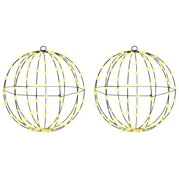 vidaXL Ball med 192 LED-lampor 2 pcs Varmvit 40 x 40 x 43,5 cm Metall