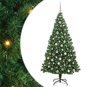 vidaXL Konstgjord julgran Gr&ouml;n 210 cm PVC och St&aring;l och Plast