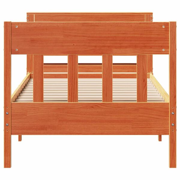 vidaXL S&auml;ngram utan madrass vaxbrun 75x190 cm massiv furu