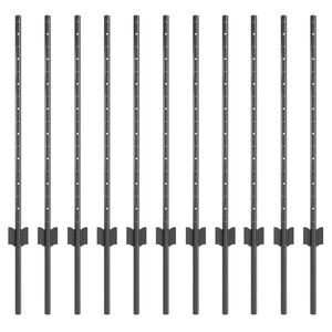 vidaXL St&auml;ngselstolpe 11 pcs Gr&aring; 80 cm St&aring;l