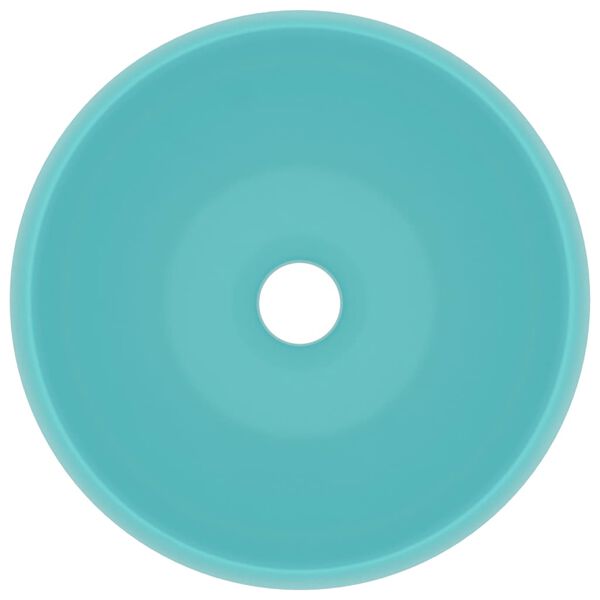 vidaXL Lyxigt runt handfat matt ljusgrön 40x15 cm keramik