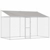 vidaXL Hundbur med tak Silver 400 x 200 x 256 cm St&aring;l och PE