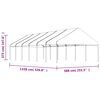 vidaXL Paviljong med tak vit 13,38x5,88x3,75 m polyeten