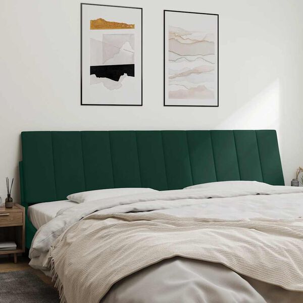 vidaXL Headboard Cushion "Hanko" Dark Green 200 cm Velvet