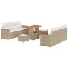 vidaXL Tr&auml;dg&aring;rdsoffset 9 st 6-Antal sittplatser Beige och gr&auml;ddf&auml;rgad
