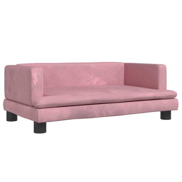 vidaXL Barnsoffa rosa 80x45x30 cm sammet